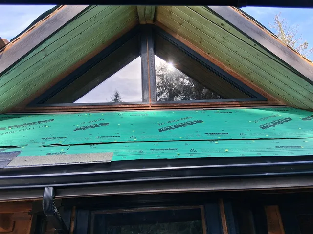 Underlayment and flashing preparation around a prow gable window